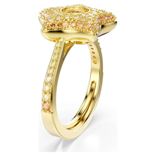 Sublima ring, Round cut, Star, Multicolored, 18K gold finish