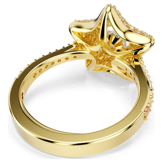 Sublima ring, Round cut, Star, Multicolored, 18K gold finish