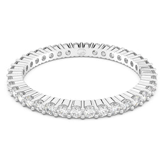 Matrix Vittore ring, Round cut, White, Silver-tone finish