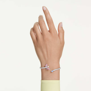Ariana Grande x Swarovski bangle, Mixed cuts, Dragonfly, Multicolored, Rhodium plated