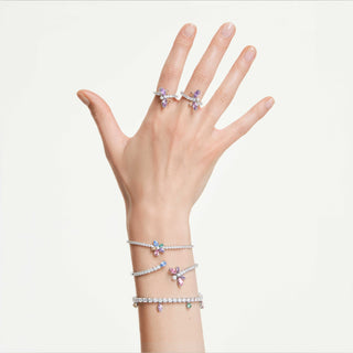 Ariana Grande x Swarovski bangle, Mixed cuts, Dragonfly, Multicolored, Rhodium plated