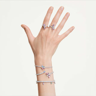 Ariana Grande x Swarovski bangle, Mixed cuts, Dragonfly, Multicolored, Rhodium plated