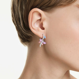 Ariana Grande x Swarovski drop earrings, Mixed cuts, Dragonfly, Multicolored, Rhodium plated