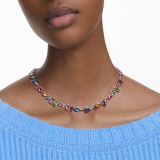 Gema necklace
Mixed cuts, Multicolored, Rhodium plated