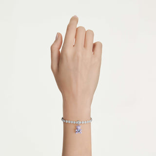 Idyllia charm, Mixed cuts, Teddy, Purple, Rhodium plated