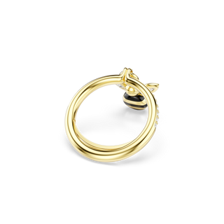 Idyllia motif ring, Mixed cuts, Bee, Multicolored, 18K gold finish