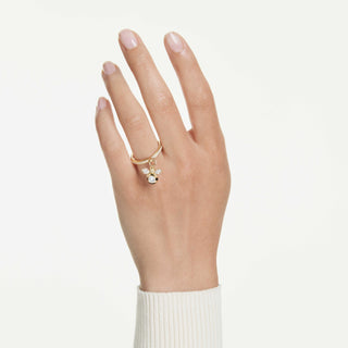 Idyllia motif ring, Mixed cuts, Bee, Multicolored, 18K gold finish