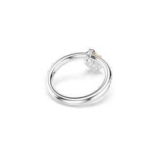 Idyllia motif ring, Mixed cuts, Heart, Pink, Mixed metal finish