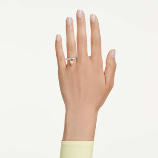 Idyllia motif ring, Mixed cuts, Heart, Pink, Mixed metal finish