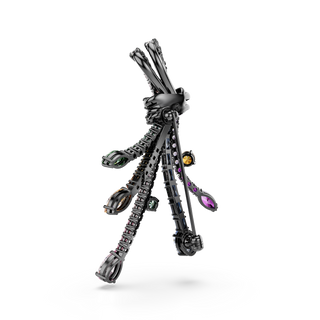Matrix pendant and brooch, Mixed cuts, Bouquet, Multicolored, Ruthenium plated