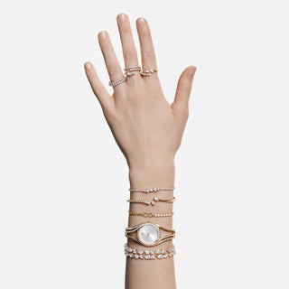 Mesmera open ring, Mixed cuts, White, 18K gold finish