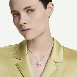 Mesmera pendant, Marquise cut, White, 18K rose gold finish