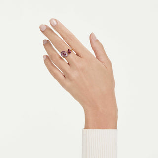 Sublima cocktail ring, Pear cut, Red, 18K gold finish