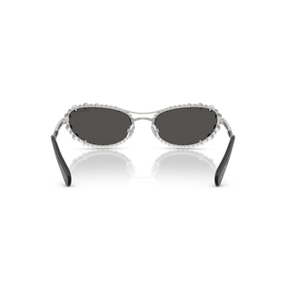 Sunglasses, Oval shape, 2 in 1 clip-on, SK7044, Silver tone