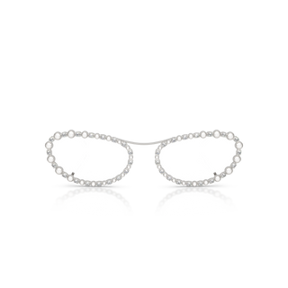 Sunglasses, Oval shape, 2 in 1 clip-on, SK7044, Silver tone