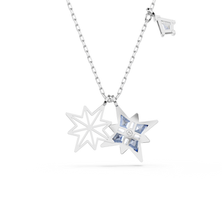 Symbolica pendant, Star, Blue, Rhodium plated