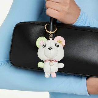 Teddy bag charm, Bear, Multicolored, Gold-tone plated