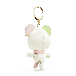 Teddy bag charm, Bear, Multicolored, Gold-tone plated