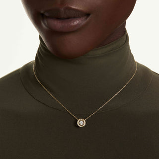 Una Angelic pendant, Mixed cuts, White, 18K gold finish