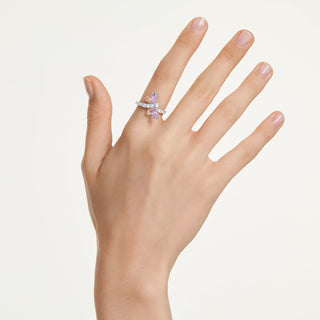 Ariana Grande x Swarovski motif ring, Mixed cuts, Dragonfly, Multicolored, Rhodium plated