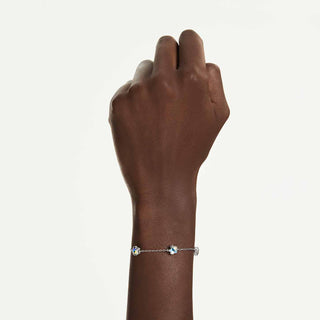 Chroma bracelet, Star, White, Rhodium plated