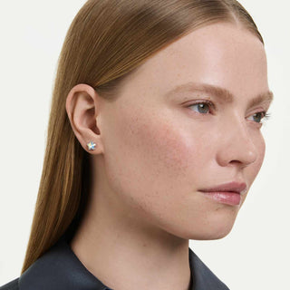 Chroma earrings, Mixed cuts, Star, White, Rhodium plated