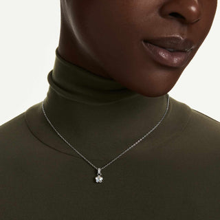 Chroma pendant, Mixed cuts, Star, White, Rhodium plated