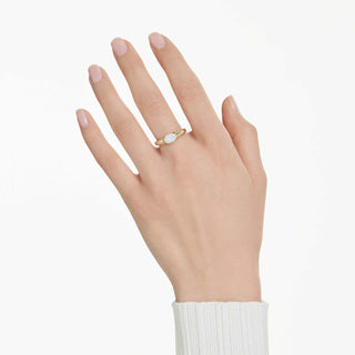 Dextera ring, Mixed cuts, White, 18K gold finish