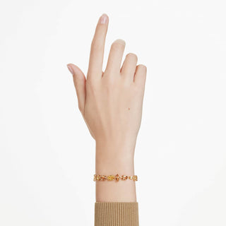 Gema bracelet, Mixed cuts, Yellow, 18K gold finish