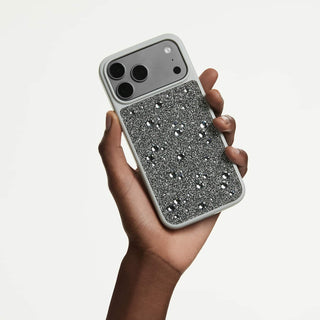 High smartphone case, Flat Back crystals, iPhone® 17 Pro Max, Silver tone