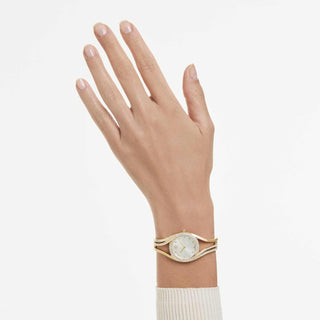 Hyperbola bangle watch, Swiss Made, Metal bracelet, Gold tone, Gold-tone finish