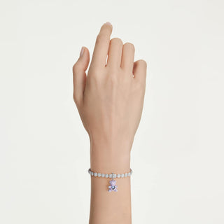 Idyllia charm, Mixed cuts, Teddy, Purple, Rhodium plated