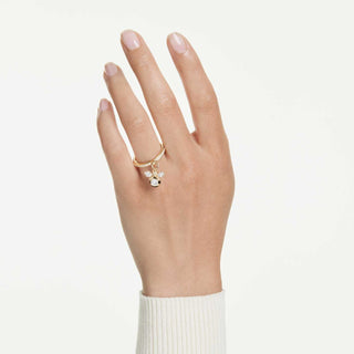 Idyllia motif ring, Mixed cuts, Bee, Multicolored, 18K gold finish
