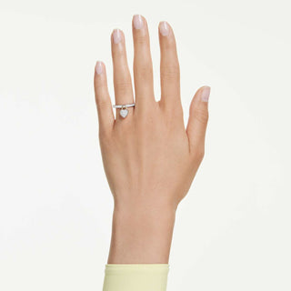 Idyllia motif ring, Mixed cuts, Heart, Pink, Mixed metal finish