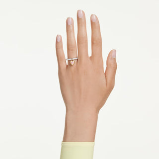 Idyllia motif ring, Mixed cuts, Heart, Pink, Mixed metal finish