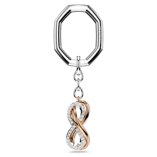 Key ring, Infinity, White, Mixed metal finish