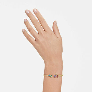 Imber bangle, Mixed cuts, Multicolored, 18K gold finish