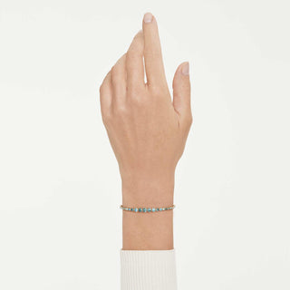 Imber bracelet, Round cut, Blue, 18K gold finish