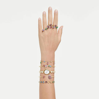 Imber cocktail ring, Set (2), Mixed cuts, Multicolored, 18K gold finish