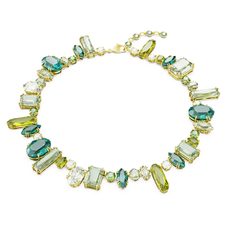 Gema necklace
Mixed cuts, Green, Gold-tone plated