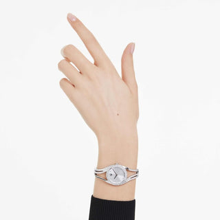 Hyperbola bangle watch, Swiss Made, Metal bracelet, Silver tone, Stainless steel