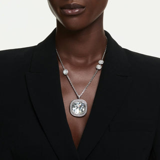 Una Angelic pendant and brooch, Cushion cut, White, Mixed Plating