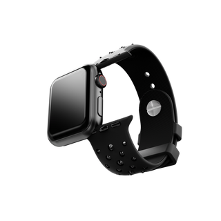 Watch strap
Silicone with stitching, Black, Stainless steel