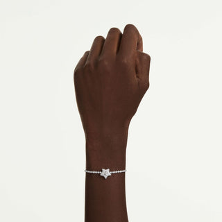 Sublima bracelet, Round cut, Star, White, Rhodium plated