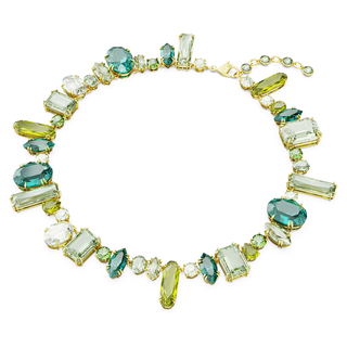 Gema necklace
Mixed cuts, Green, Gold-tone plated