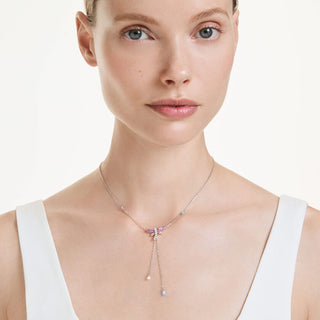 Ariana Grande x Swarovski Y necklace
Mixed cuts, Dragonfly, Multicolored, Rhodium plated