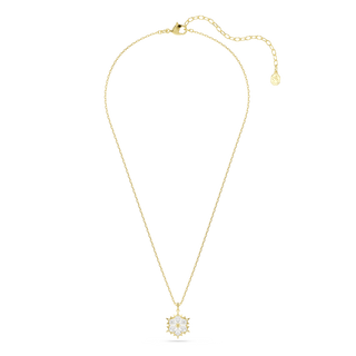 Magic pendant, Mixed cuts, Snowflake, White, 18K gold finish