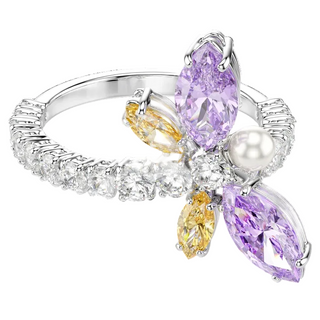 Ariana Grande x Swarovski motif ring
Mixed cuts, Dragonfly, Multicolored, Rhodium plated