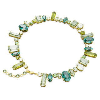 Gema necklace
Mixed cuts, Green, Gold-tone plated