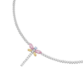 Ariana Grande x Swarovski Tennis Y necklace
Mixed cuts, Dragonfly, Multicolored, Rhodium plated